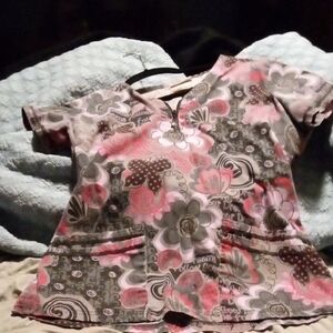 Stylish Women's Floral Blouse - Pink and Brown